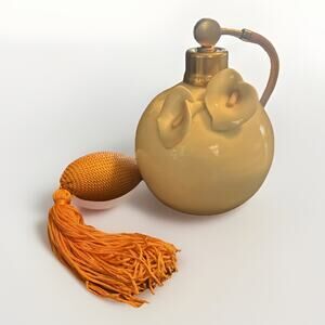 Vintage Studio Art Pottery Calla Lily Sculpture Atomizer Perfume Bottle Signed